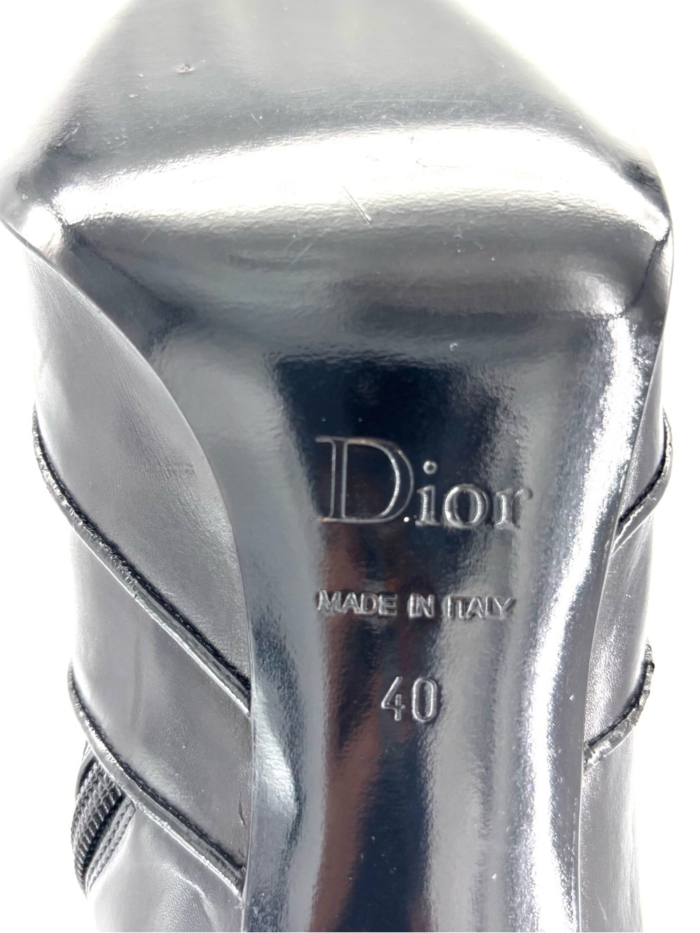 Dior Vintage John Galliano Gambler Dice Pointed Toe Knee High Boots 40 - Picture 10 of 10